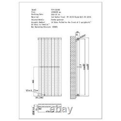 1200mm High x 476mm Wide Double Panel Gloss White Designer Radiator 3409 btus