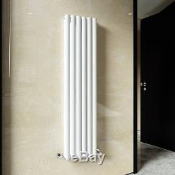 1600 x 360mm White Oval Column Panel Vertical Designer Radiator Central Heating