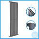 1600 x 452mm Anthracite Vertical Flat Single Panel Bathroom Central Heated Rad