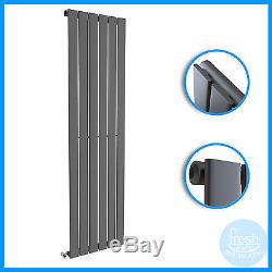 1600 x 452mm Anthracite Vertical Flat Single Panel Bathroom Central Heated Rad