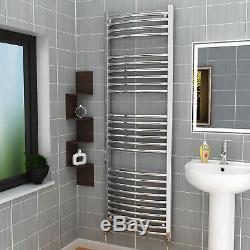 1600 x 500mm Curved Bathroom Heated Towel Rail Radiator Chrome Central Heating