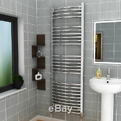 1600 x 600mm Curved Bathroom Heated Towel Rail Radiator Chrome Central Heating
