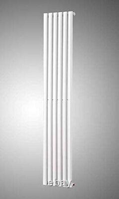 1600mm White Anthracite Single Vertical Column Oval Designer Radiator Flat Panel