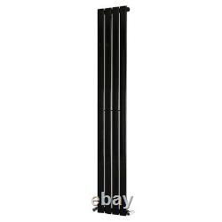 1600x272mm Vertical Radiator Tall Upright Flat Panel Column Rads Designer Black