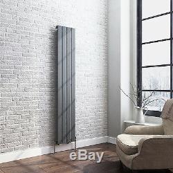 1600x300mm Anthracite Vertical Flat Single Panel Bathroom Central Heated Rad