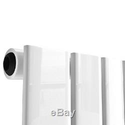 1600x376mm White Vertical Flat Single Panel Bathroom Central Heated Radiator