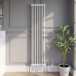 1600x380mm Double Bar Traditional Colosseum Radiator White Vertical Column