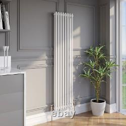 1600x380mm Double Bar Traditional Colosseum Radiator White Vertical Column