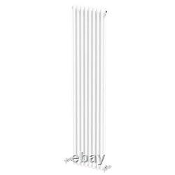 1600x380mm Double Bar Traditional Colosseum Radiator White Vertical Column