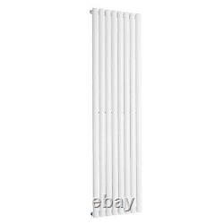 1600x472mm Vertical Central Heating Oval Designer Radiator Single Column White