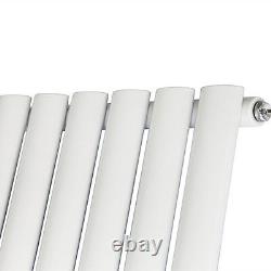 1600x472mm Vertical Central Heating Oval Designer Radiator Single Column White