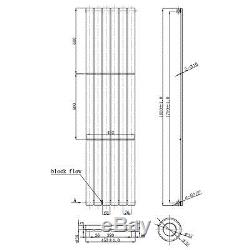 1800x452mm Chrome Desigher Radiators Vertical Flat Panel Central Heating UK