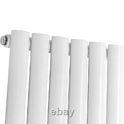 1800x472mm Vertical Central Heating Oval Designer Radiator Single Column White