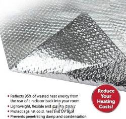 2 x Bubble Radiator Insulation Foil Roll Heat Reflective Energy Saver 5m x 60cm