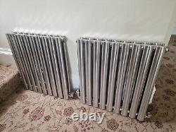 2 x Double brushed stainless steel radiators 600mm x 600mm