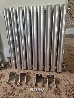 2 x Double brushed stainless steel radiators 600mm x 600mm