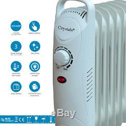 240V Oil Filled Radiator Electric Portable Heater 3 Heat Thermostat 5 7 9 11 Fin