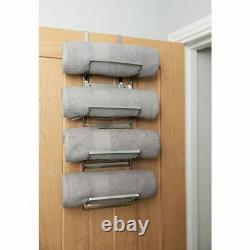 2in1 Wall Mounted Over Door Chrome Towel Holder Shelf Bathroom Storage Organiser