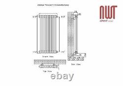 3 Column White Vertical Horizontal Radiators ULTRAHEAT TUBULARO Wall/Floor