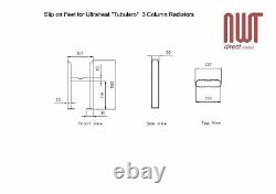 3 Column White Vertical Horizontal Radiators ULTRAHEAT TUBULARO Wall/Floor