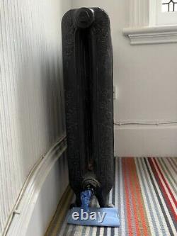 3 black MILANO design cast iron radiators