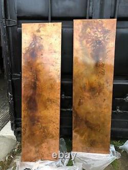 500mm wide distressed etched solid copper vertical designer radiator