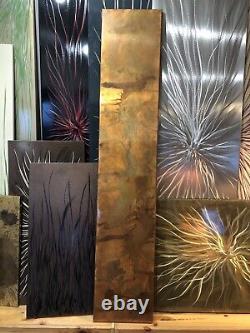 500mm wide distressed etched solid copper vertical designer radiator