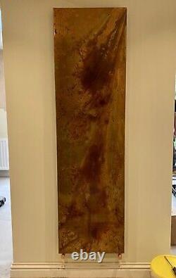 500mm wide distressed etched solid copper vertical designer radiator