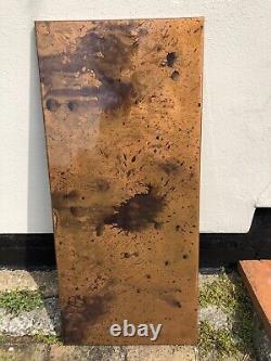 500mm wide distressed etched solid copper vertical designer radiator