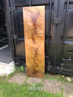 500mm wide distressed etched solid copper vertical designer radiator