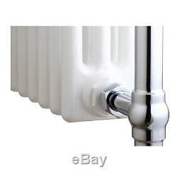 585x825mm White / Chrome Traditional Towel Rail Bathroom Central Heated Radiator