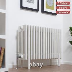 6 Column White Horizontal Radiators ULTRAHEAT TUBULARO Floor Standing Feet