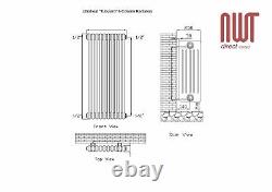 6 Column White Horizontal Radiators ULTRAHEAT TUBULARO Floor Standing Feet