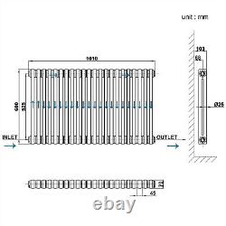 600 x 1010 mm White Traditional Colosseum Horizontal Double Bar Radiator