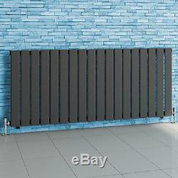 600 x 1380mm Anthracite Flat Panel Horizontal Radiator Bathroom Central Heated
