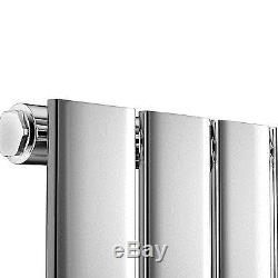 600 x 1380mm Chrome Flat Panel Horizontal Radiator Bathroom Central Heated