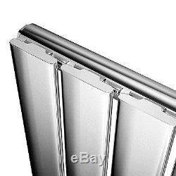 600 x 1380mm Chrome Flat Panel Horizontal Radiator Bathroom Central Heated