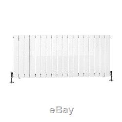 600 x 1380mm Gloss White Flat Panel Horizontal Radiator Bathroom Central Heated