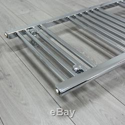 600 x 1800 Chrome Heated Towel Rail Flat or Curved Radiator for Central Heating