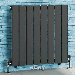 600 x 604mm Anthracite Flat Panel Horizontal Radiator Bathroom Central Heated