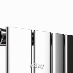 600 x 832mm Chrome Flat Panel Horizontal Radiator Bathroom Central Heated