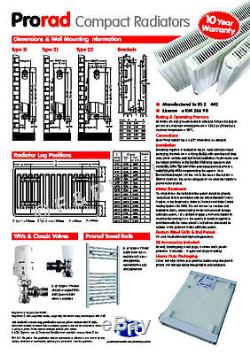 600mm High Central Heating Radiators Radiator Double or Single Panel K1 P+ K2