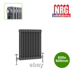 600mm Horizontal Traditional Cast Iron Style Column Bathroom Radiator Anthracite