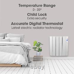600w Oil Filled Radiator Electric Heater Wall Mounted With Timer Thermostat