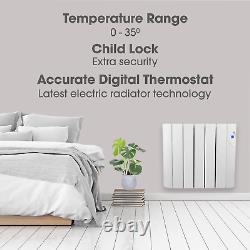 900w Oil Filled Radiator Electric Heater Wall Mounted With Timer Thermostat