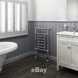 914 x 535mm Traditional Bathroom Central Heated Towel Rail Chrome Radiator RT04