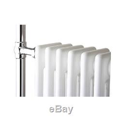 952x765mm White / Chrome Traditional Towel Rail Bathroom Central Heated Radiator