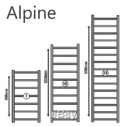 Alpine Chrome Designer Electric Heated Towel Rail Radiator Central Heating