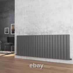 Aluminium Designer Radiators Anthracite Double Flat Panel Orion High Heat