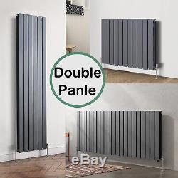 Anthracite Designer Flat Panel Double Column Radiator Bathroom Central Heating